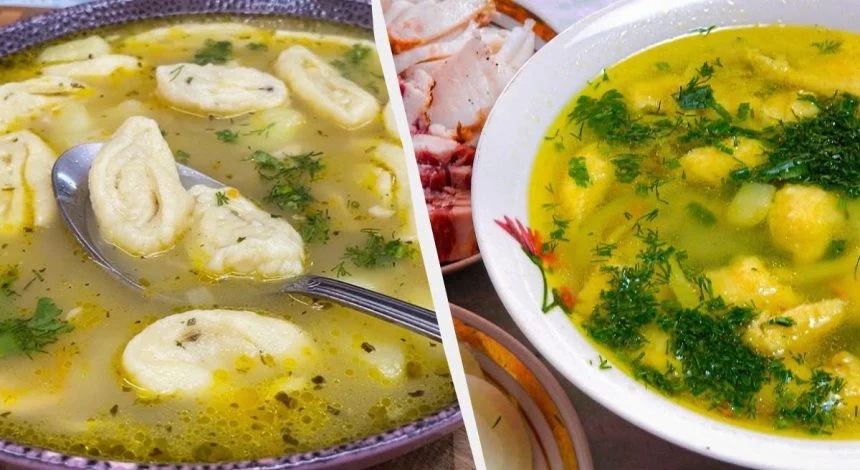 Смачний суп із галушками - український