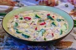 Окрошка з куркою на квасі